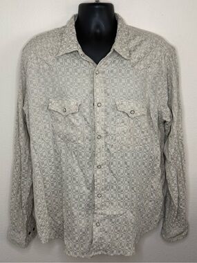 Corridor NYC Cream Pearl Snap Long Sleeve Shirt